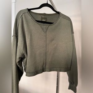 Olive Green cropped crewneck